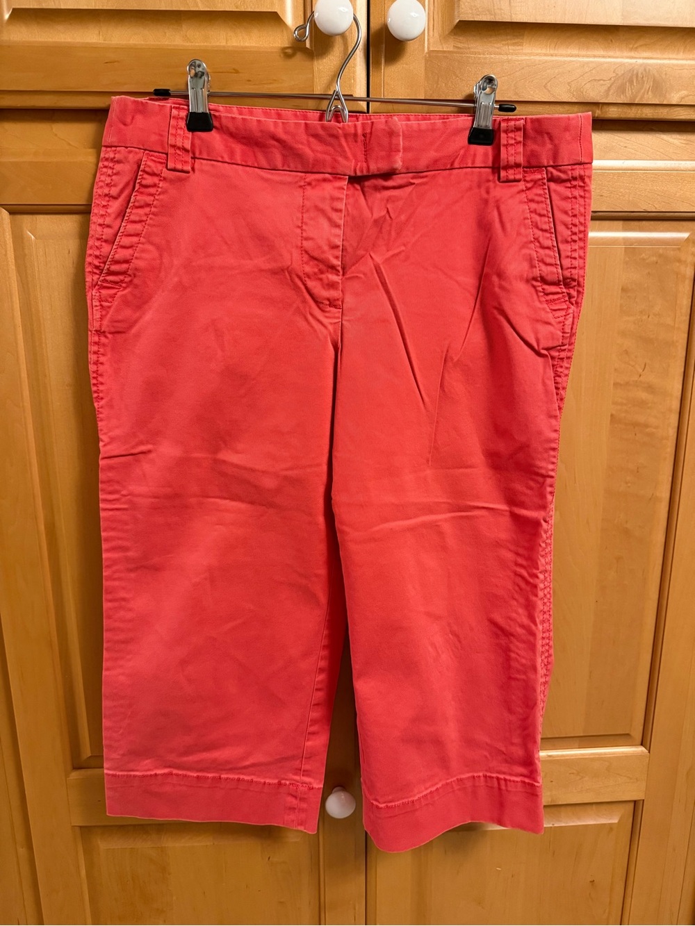 J. Crew Coral-Red Stretch Pants